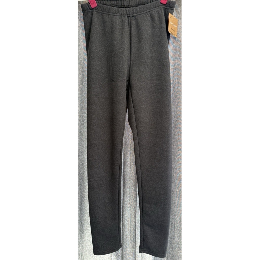 Just Cozy Solid Gray Fleece Lined‎ Leggings Size M/L Super Soft Stretchy NWT